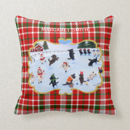 Personlig God Jul Labrador Ice Skating Kudde