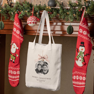 "Personlig God jul med foto Tygkasse