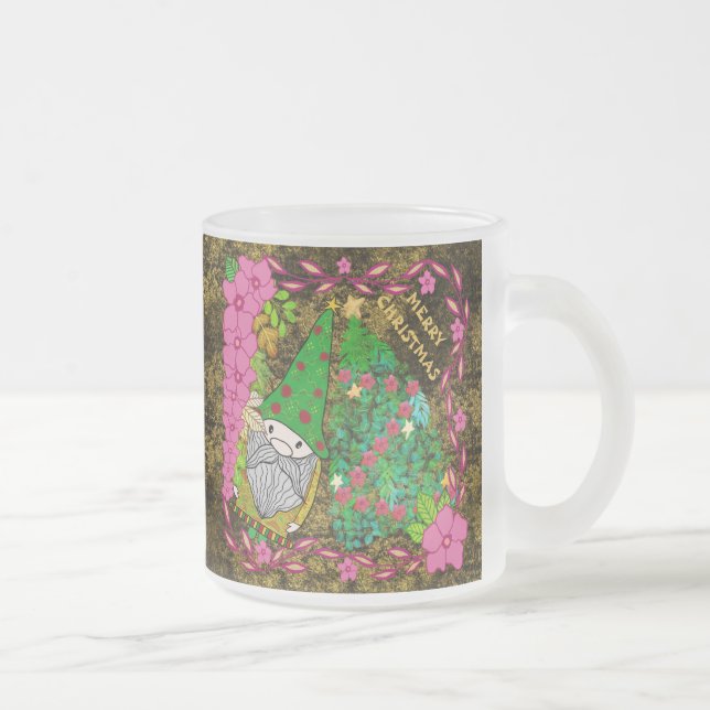 PERSONLIG GOD JUL MED JULAFTON TRÄD FROSTAD GLASMUGG (Höger)