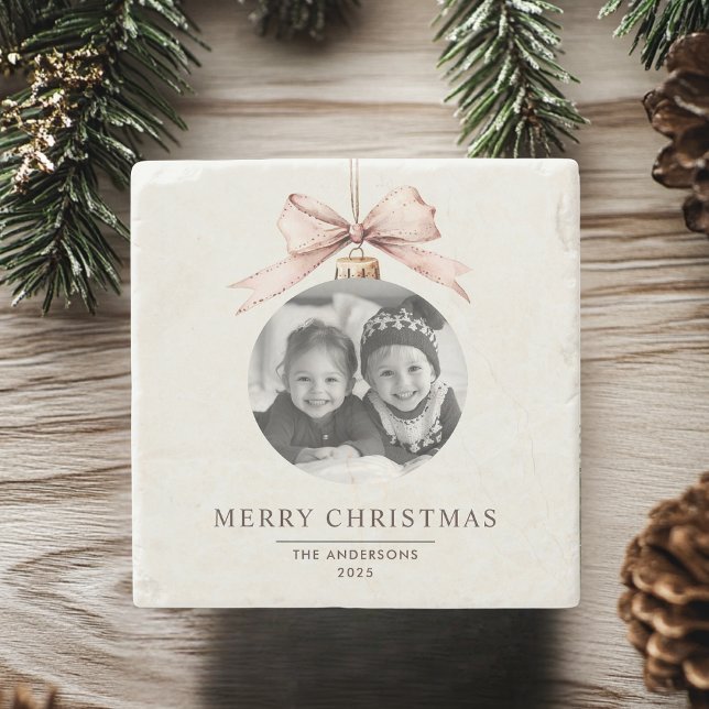"Personlig God jul med Photo Gift Stenunderlägg (Skapare uppladdad)