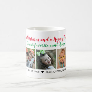 Personlig God jul Moster 5 Fotokollage  Kaffemugg