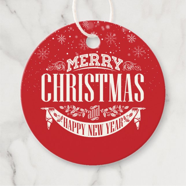 Personlig God jul och Gott nytt år Gåvor Etiketter (Framsida)