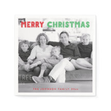 Personlig God jul Photo Papper Napkins
