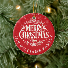 Personlig God jul Photo Red Julgransprydnad Keramik