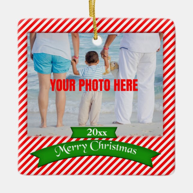 Personlig God jul Photo Träd Ornament (Framsida)