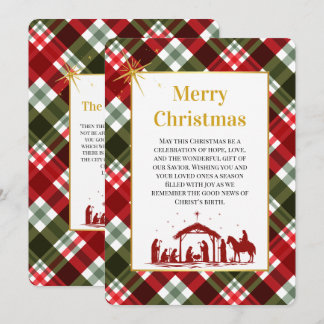 Personlig God Jul Plaid & Bibelvers Julkort