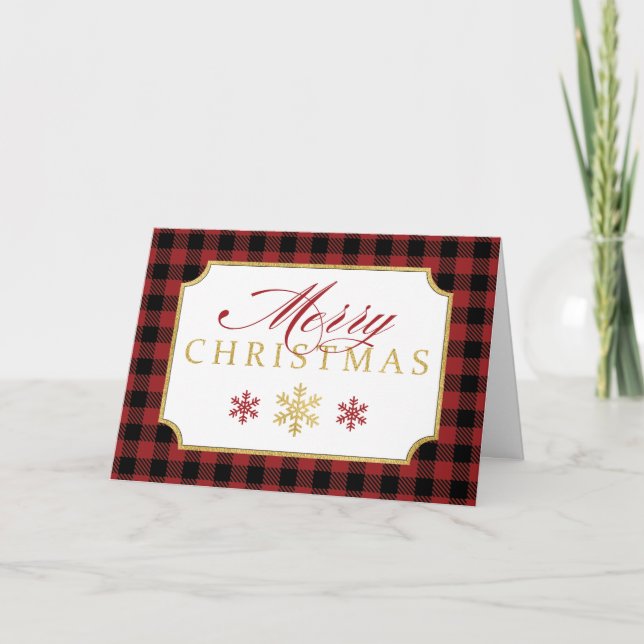 Personlig God jul Red, svartvitt Helgkort (Framsida)