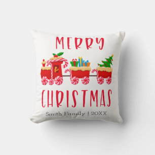 Personlig God jul Red Tåg Kudde