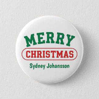 Personlig God Jul Retro Anpassat Namn Knapp