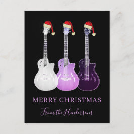 Personlig God jul Rosa guitars Helg Vykort