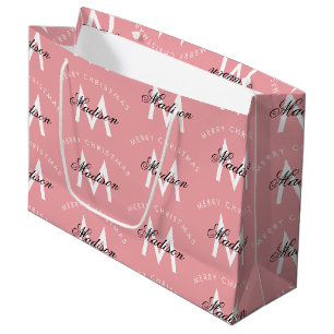 Personlig God jul Rosa Monogram