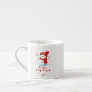 Personlig God Jul Snöman Anpassat År Espressomugg