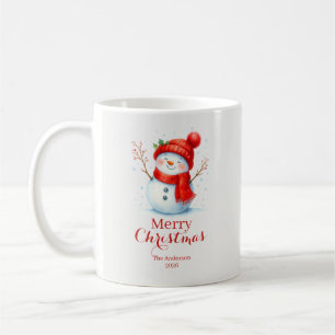 Personlig God Jul Snöman Anpassat År Kaffemugg