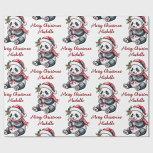 Personlig God Jul Söt Panda Björn Presentpapper