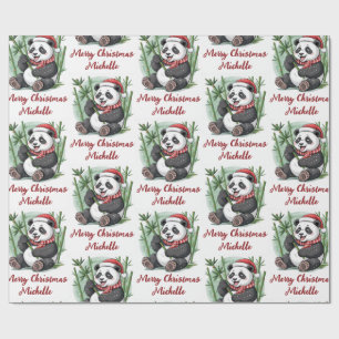 Personlig God Jul Söt Panda Björn Presentpapper