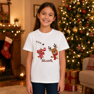 Personlig God Jul Söt Ren Högtid T Shirt