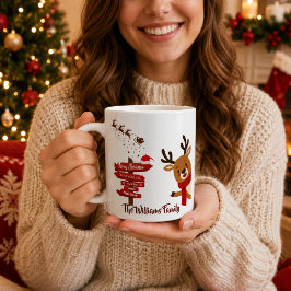 Personlig God Jul Söt Ren Julfirande Kaffemugg