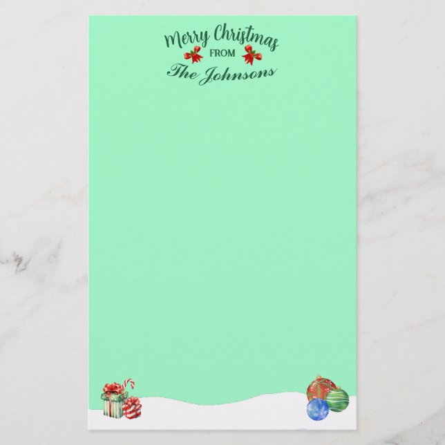 Personlig God jul tema Brevpapper (Framsida)