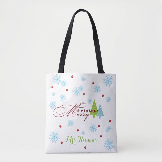 Personlig God jul Totebag Tygkasse (Framsida)