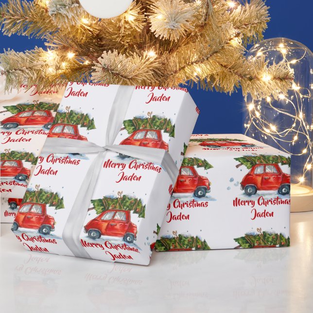 Personlig God jul Träd Farm Lastbil Presentpapper (Helgdagar)