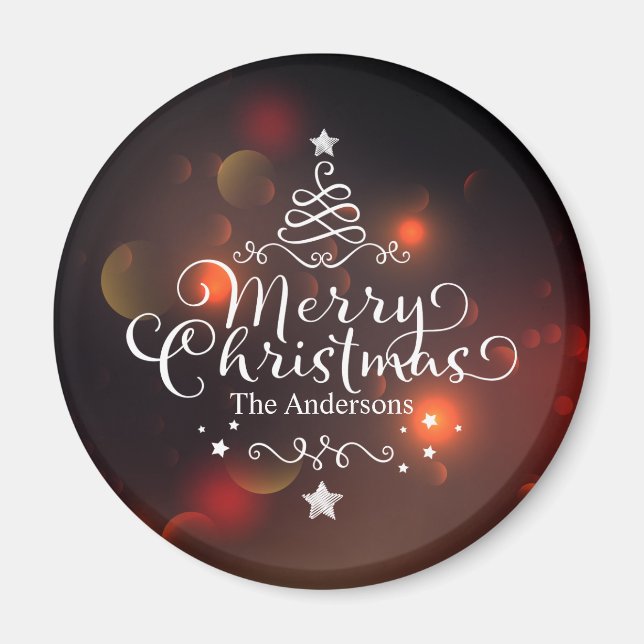 Personlig God jul Träd | Magnet (Framsidan)