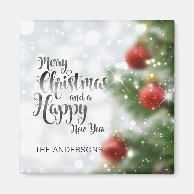 Personlig God jul Träd | Magnet (Framsidan)