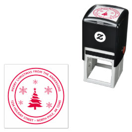 Personlig God jul Träd självtryckande stämpel