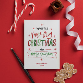 Personlig God jul Typografi - ej foto Julkort