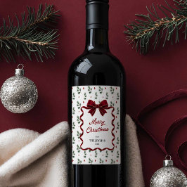 Personlig God Jul Värdinna Present Vin Vinflaska Etikett