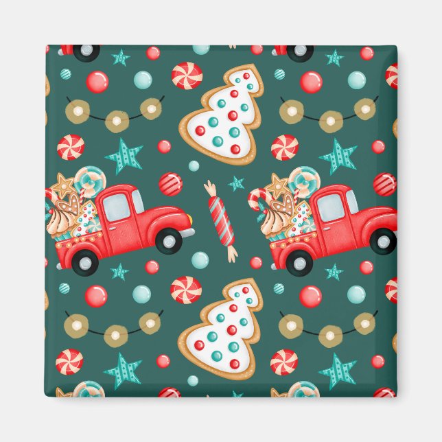 Personlig God jul vattenfärg Magnet (Framsidan)