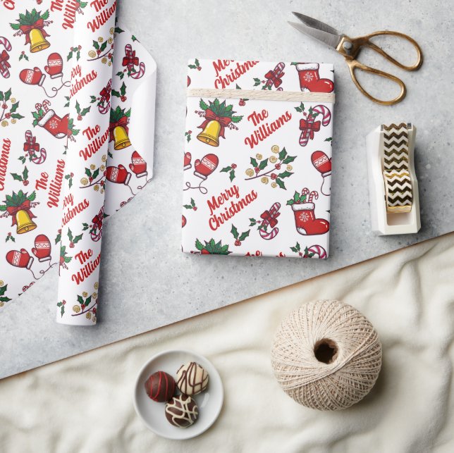 Personlig God jul Wrapping Papper - Cust Presentpapper (Hantverk)