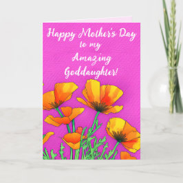Personlig Goddotter Poppy Rosa Mors dag Helgkort