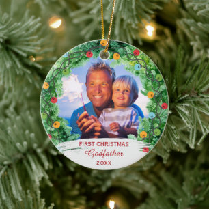 Personlig Godfader i jul Julgransprydnad Keramik