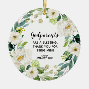 Personlig Godföräldrars julprydnad Julgransprydnad Keramik