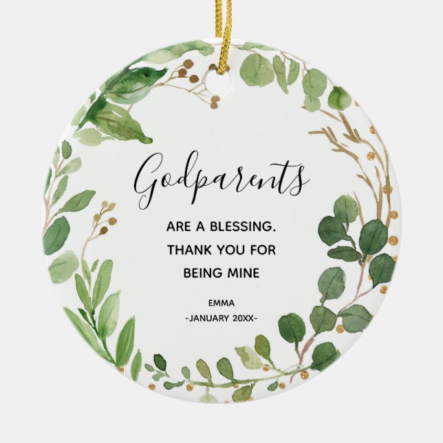 Personlig Godföräldrars julprydnad Julgransprydnad Keramik (Framsidan)