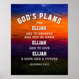 Personlig GODS PLANS Jeremiah 29:11 Christian Poster