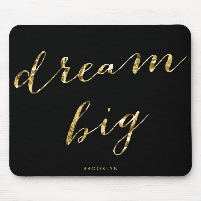 Personlig Gold Foil Mus mattor Black Musmatta (Framsidan)