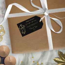 Personlig Gold Foil White Black Märkres Presentetikett