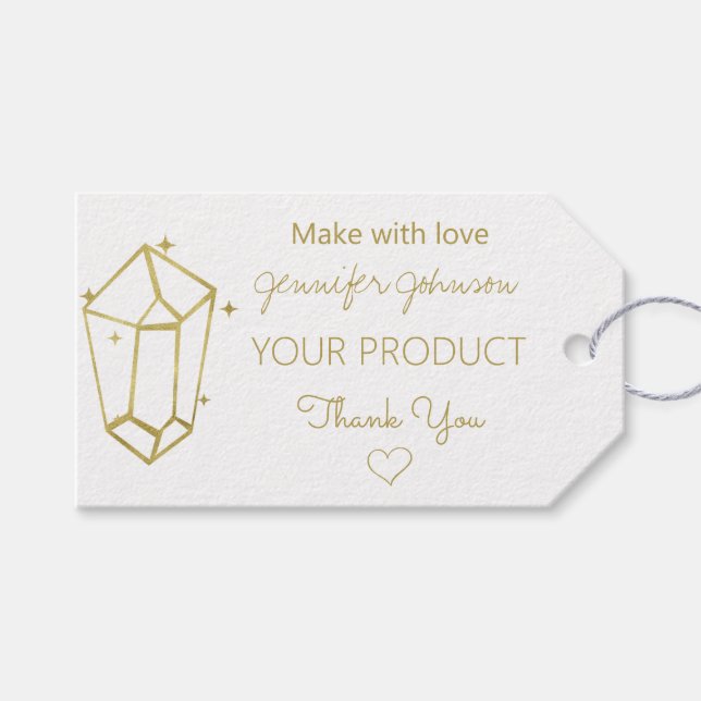 Personlig Gold Foil White Gift-Märkre Presentetikett (Framsidan (Horisontell))