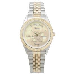 Personlig Golden Bröllop-årsdag - bevakning Armbandsur