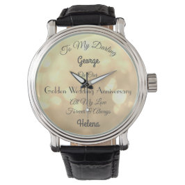 Personlig Golden Bröllop-årsdag - bevakning Armbandsur