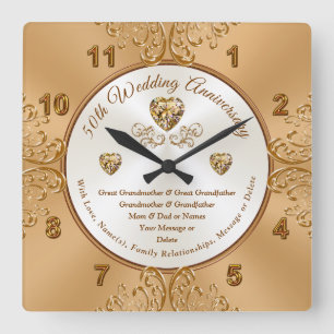 Personlig Golden Bröllop-årsdag - klockor