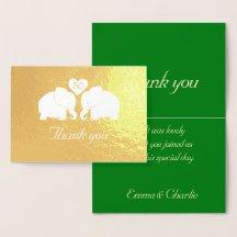 Personlig Golden Bröllop Elephants Tack