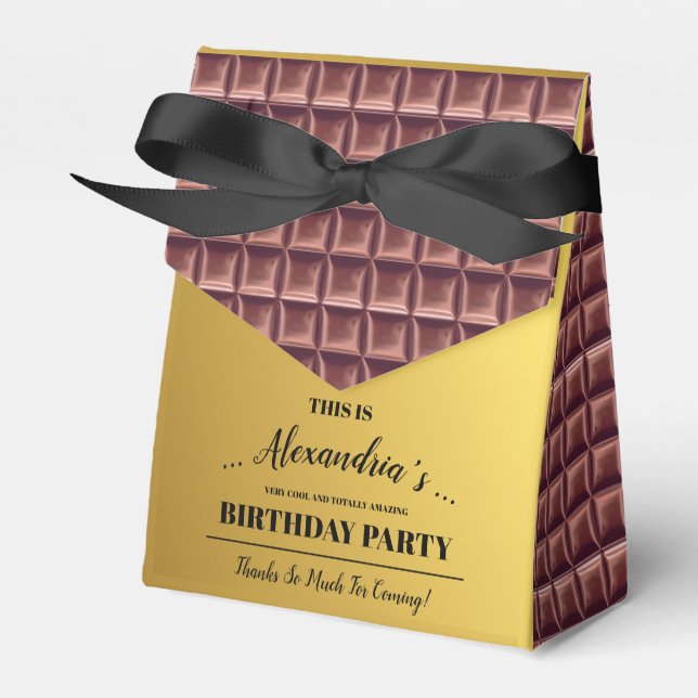 Personlig Golden Chocolate Candy Pub Birthday Presentaskar (Framsidan Sidan)