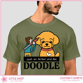 Personlig Golden Doodle Hund Artist Manar T Shirt