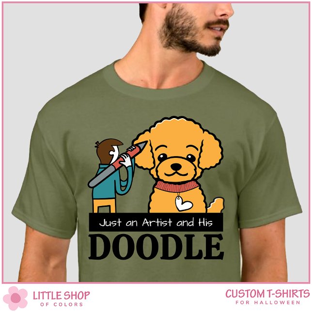Personlig Golden Doodle Hund Artist Manar T Shirt (Skapare uppladdad)