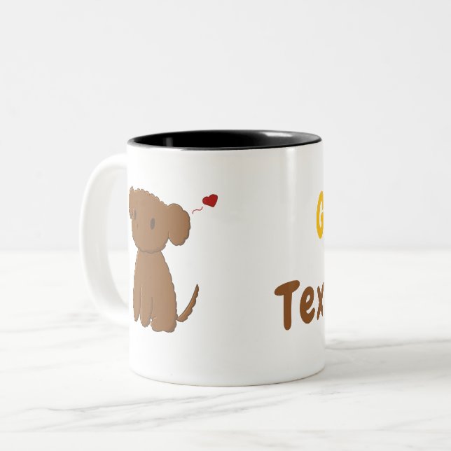 Personlig Golden Doodle Hund Två-Tonad Mugg (Framsida vänster)