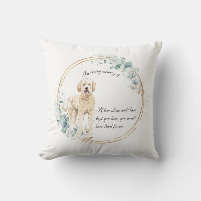 Personlig Golden Doodle Memorial Kudde (Framsida)