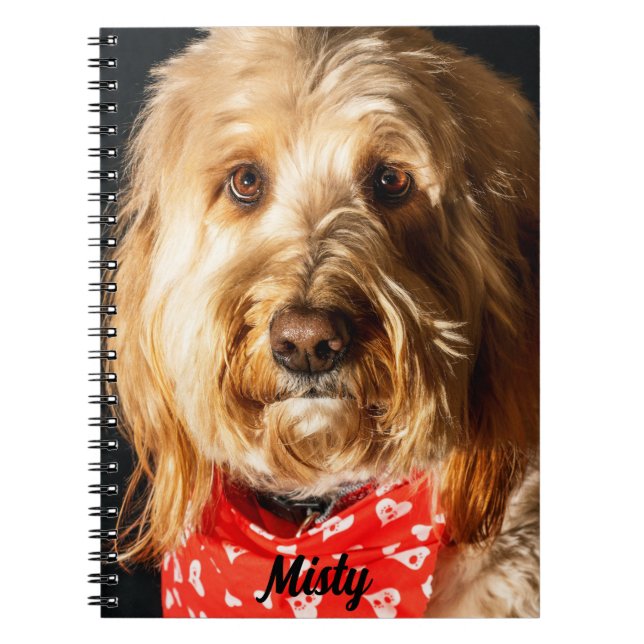Personlig Golden doodle Puppy Hund Anteckningsbok (Framsidan)