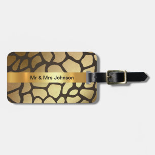 Personlig Golden Giraffe Skin Luggage Bagagebricka